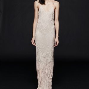 Titania Inglis Long Plunge Dress (blush)